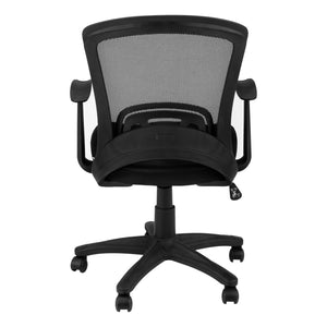 Homeroots Black Polyester Seat Swivel Adjustable Task Chair Mesh Back Plastic Frame Black Foam 333451
