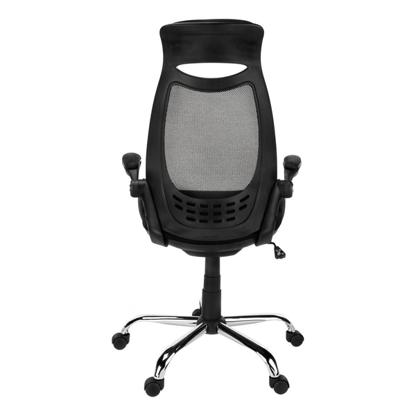 Homeroots Black Polyester Seat Swivel Adjustable Task Chair Mesh Back Plastic Frame  Foam 333454