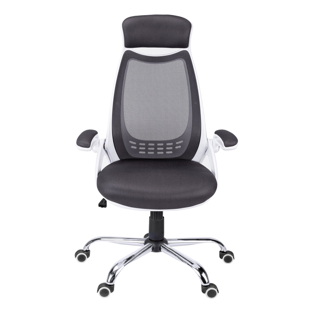 Homeroots Black Polyester Seat Swivel Adjustable Executive Chair Mesh Back Plastic Frame  Foam 333455