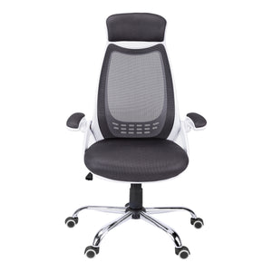 Homeroots Black Polyester Seat Swivel Adjustable Executive Chair Mesh Back Plastic Frame  Foam 333455