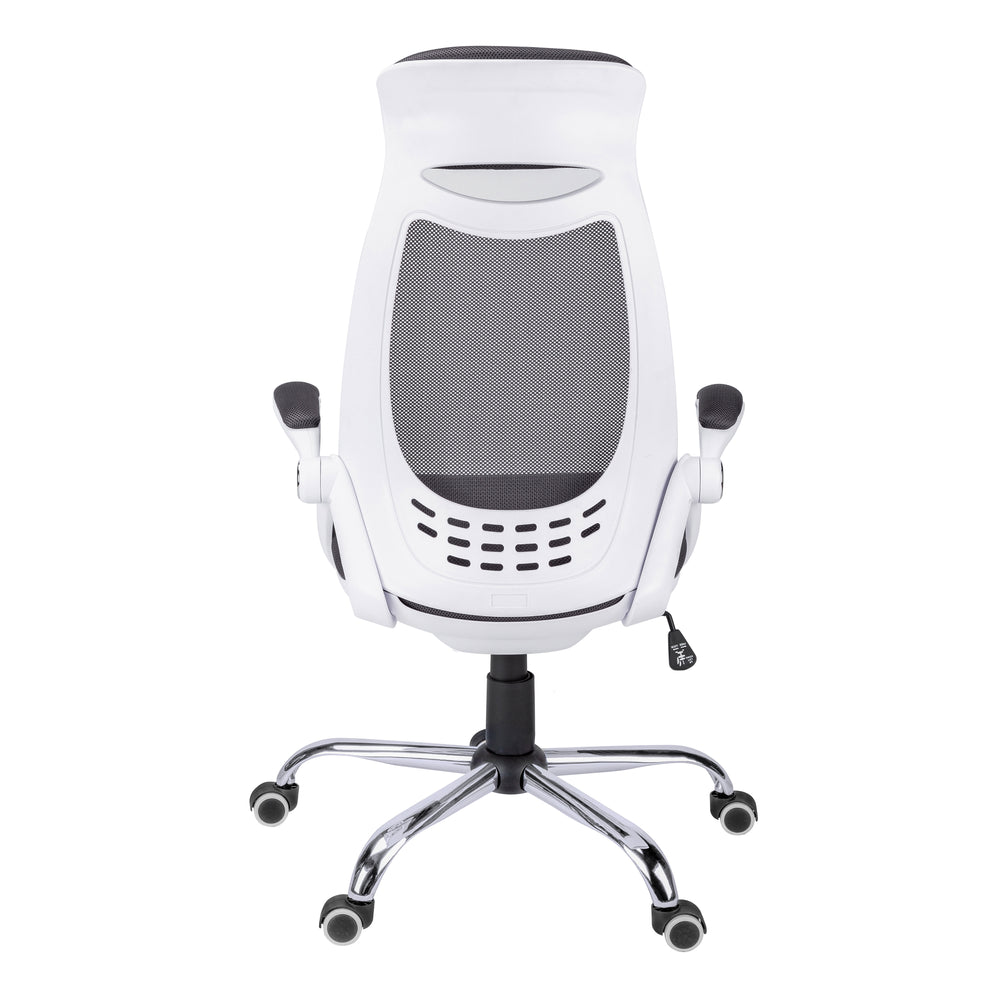 Homeroots Black Polyester Seat Swivel Adjustable Executive Chair Mesh Back Plastic Frame  Foam 333455