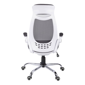 Homeroots Black Polyester Seat Swivel Adjustable Executive Chair Mesh Back Plastic Frame  Foam 333455