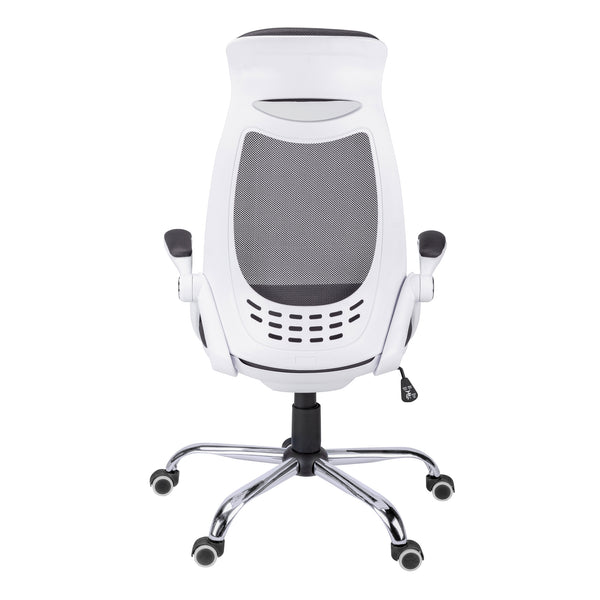 Homeroots Black Polyester Seat Swivel Adjustable Executive Chair Mesh Back Plastic Frame  Foam 333455