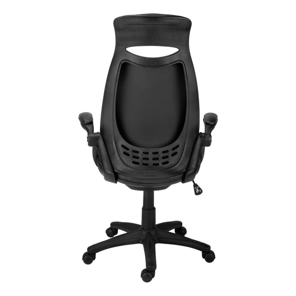 HomeRoots Black Adjustable Swivel Office Chair - Modern Fabric Design for Comfort & Style in Any Workspace 333459