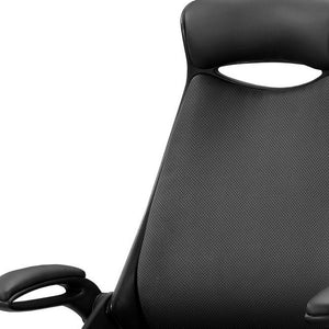 Homeroots Black Adjustable Swivel Fabric Rolling Executive Office Chair  Foam 333459