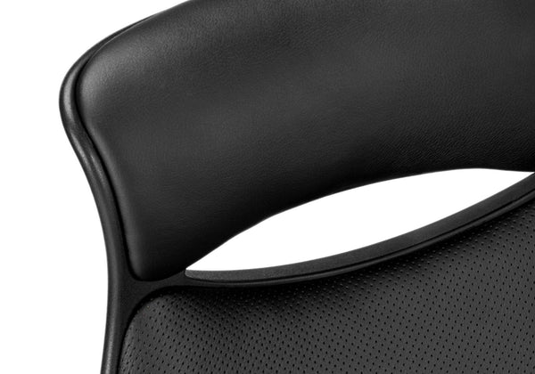 HomeRoots Black Adjustable Swivel Office Chair - Modern Fabric Design for Comfort & Style in Any Workspace 333459
