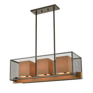 Crossbeam 35'' Wide 3-Light Linear Chandelier - Oil Rubbed Bronze 33346/3 Elk Lighting