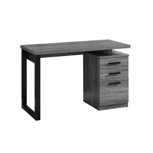 Homeroots 24" Gray And Black Computer Desk With Three Drawers Grey,Black  333466