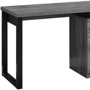 Homeroots 24" Gray And Black Computer Desk With Three Drawers Grey,Black  333466