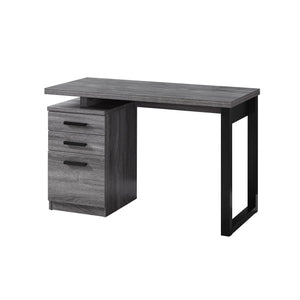 Homeroots 24" Gray And Black Computer Desk With Three Drawers Grey,Black  333466