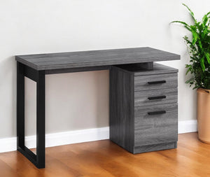 Homeroots 24" Gray And Black Computer Desk With Three Drawers Grey,Black  333466