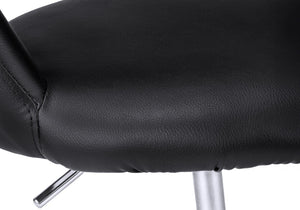HomeRoots Black Modern Adjustable Swivel Office Chair with Faux Leather and Rolling Casters for Comfort Black 333467