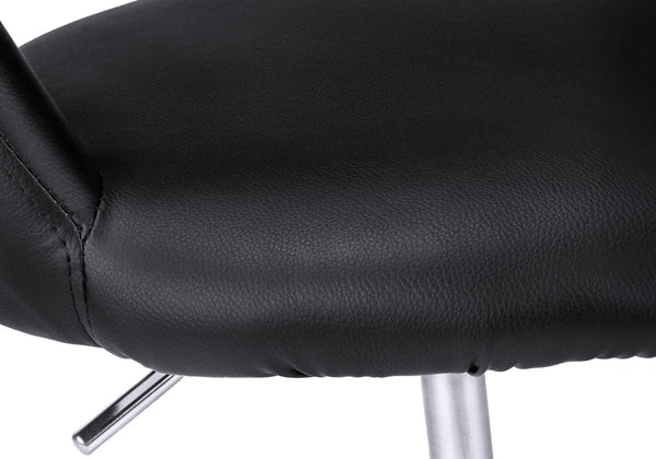 HomeRoots Black Modern Adjustable Swivel Office Chair with Faux Leather and Rolling Casters for Comfort Black 333467