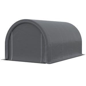 English Elm Outsunny 10x16 Portable Carport Steel Frame Pe Canopy Shelter for Vehicles Gear W2225P200867