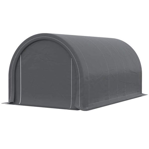 English Elm Outsunny 10x16 Portable Carport Steel Frame Pe Canopy Shelter for Vehicles Gear W2225P200867