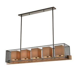 Crossbeam 57'' Wide 5-Light Linear Chandelier - Oil Rubbed Bronze 33347/5 Elk Lighting