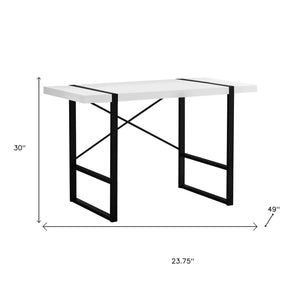 HomeRoots 24" Modern Black and White Computer Desk - Sleek, Durable Design for Home Office Productivity 333473