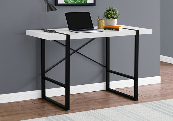 HomeRoots 24" Modern Black and White Computer Desk - Sleek, Durable Design for Home Office Productivity 333473
