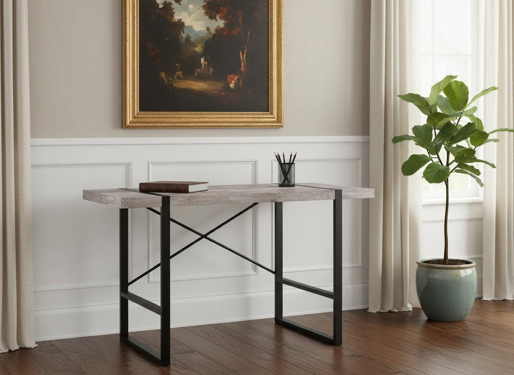 HomeRoots 24" Taupe and Black Computer Desk - Stylish, Durable Workspace Solution for Home & Office Use 333474