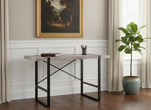 HomeRoots 24" Taupe and Black Computer Desk - Stylish, Durable Workspace Solution for Home & Office Use 333474