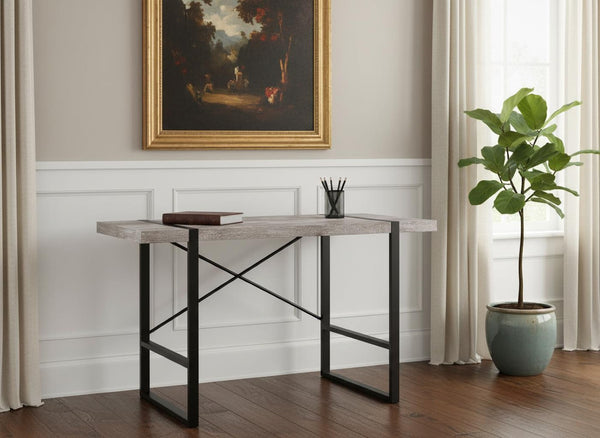 HomeRoots 24" Taupe and Black Computer Desk - Stylish, Durable Workspace Solution for Home & Office Use 333474