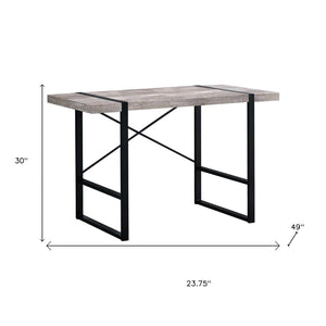 HomeRoots 24" Taupe and Black Computer Desk - Stylish, Durable Workspace Solution for Home & Office Use 333474