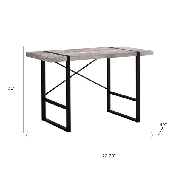 HomeRoots 24" Taupe and Black Computer Desk - Stylish, Durable Workspace Solution for Home & Office Use 333474