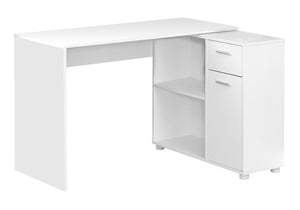 HomeRoots 34" L-Shaped Computer Desk with Two Drawers for Organized Workspace - Modern Design & Functionality White 333480