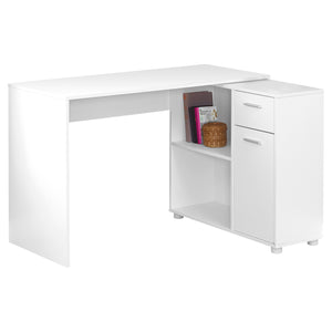 Homeroots 34" White L Shape Computer Desk With Two Drawers White  333480