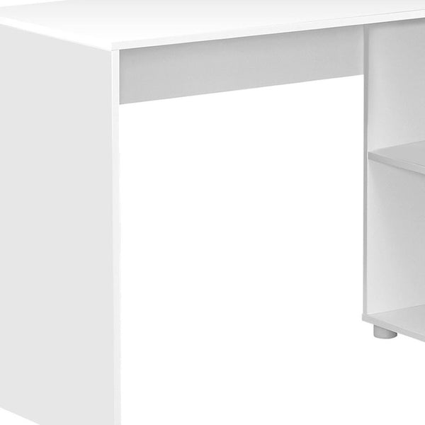 HomeRoots 34" L-Shaped Computer Desk with Two Drawers for Organized Workspace - Modern Design & Functionality White 333480