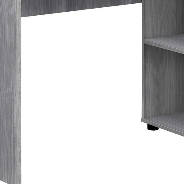 Homeroots 34" Gray L Shape Computer Desk With Two Drawers Grey  333481