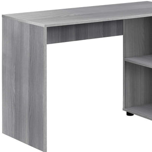 Homeroots 34" Gray L Shape Computer Desk With Two Drawers Grey  333481