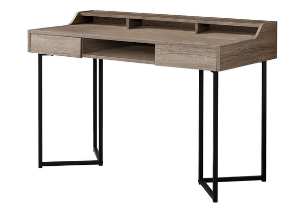 HomeRoots 22" Stylish Writing Desk with Two Drawers – Compact Modern Workspace for Home Office & Living Areas Dark Taupe,Black 333483