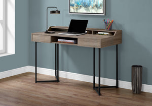 HomeRoots 22" Stylish Writing Desk with Two Drawers – Compact Modern Workspace for Home Office & Living Areas Dark Taupe,Black 333483