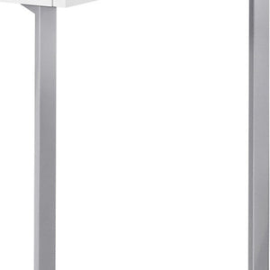 Homeroots 22" White And Silver Writing Desk With Two Drawers White,Silver  333484