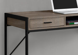 Homeroots 22" Taupe And Black Computer Desk With Two Drawers Dark Taupe,Black  333487