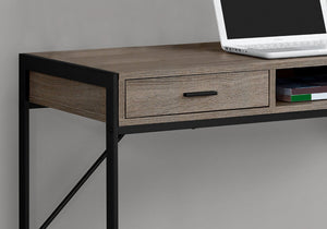 HomeRoots 22" Modern Computer Desk with Two Drawers for Stylish Home Office and Efficient Workspace Solutions Dark Taupe,Black 333487