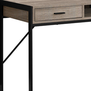 Homeroots 22" Taupe And Black Computer Desk With Two Drawers Dark Taupe,Black  333487