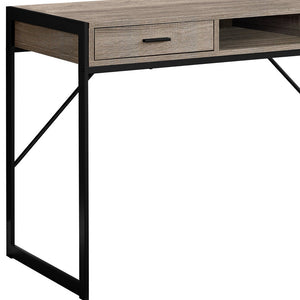 Homeroots 22" Taupe And Black Computer Desk With Two Drawers Dark Taupe,Black  333487