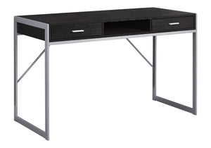 HomeRoots 22" Modern Computer Desk with Two Drawers for Stylish Home Office and Efficient Workspace Solutions Cappuccino,Silver 333488