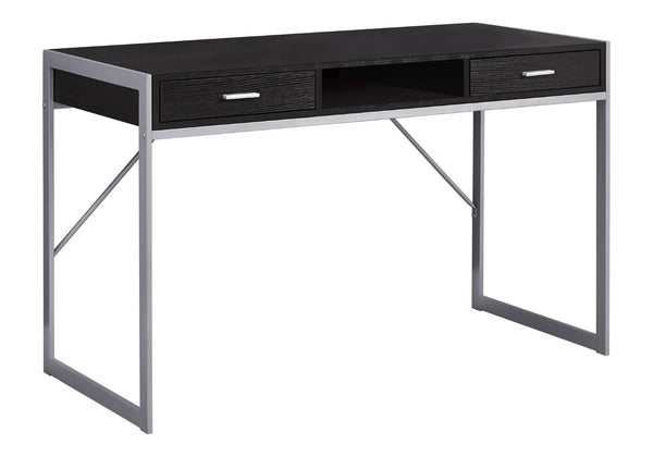 HomeRoots 22" Modern Computer Desk with Two Drawers for Stylish Home Office and Efficient Workspace Solutions Cappuccino,Silver 333488