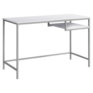 Homeroots 22" White And Silver Computer Desk White,Silver  333489