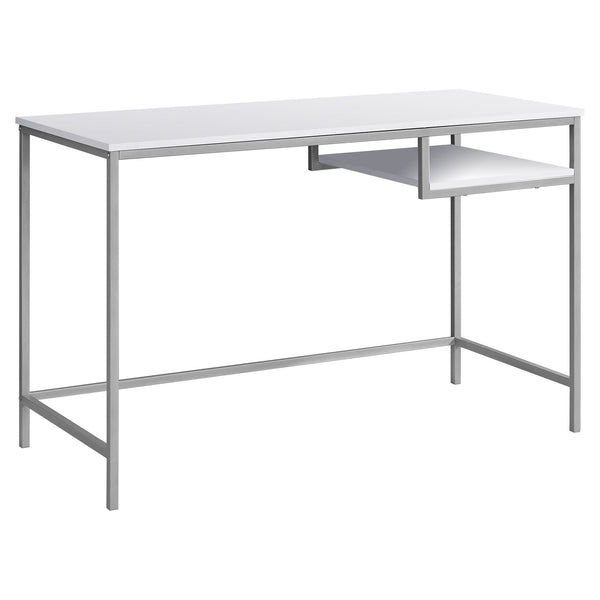 Homeroots 22" White And Silver Computer Desk White,Silver  333489
