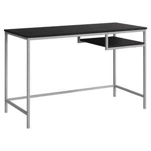 Homeroots 22" Dark Brown And Silver Computer Desk Cappuccino,Silver  333490