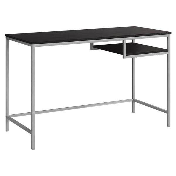 Homeroots 22" Dark Brown And Silver Computer Desk Cappuccino,Silver  333490