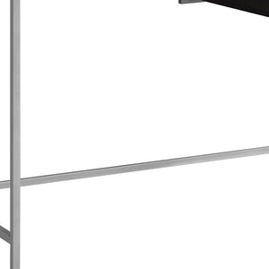 Homeroots 22" Dark Brown And Silver Computer Desk Cappuccino,Silver  333490