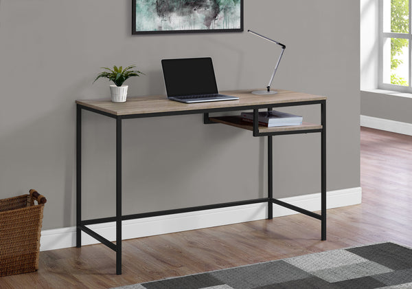 Homeroots 22" Taupe And Black Computer Desk Dark Taupe,Black  333491