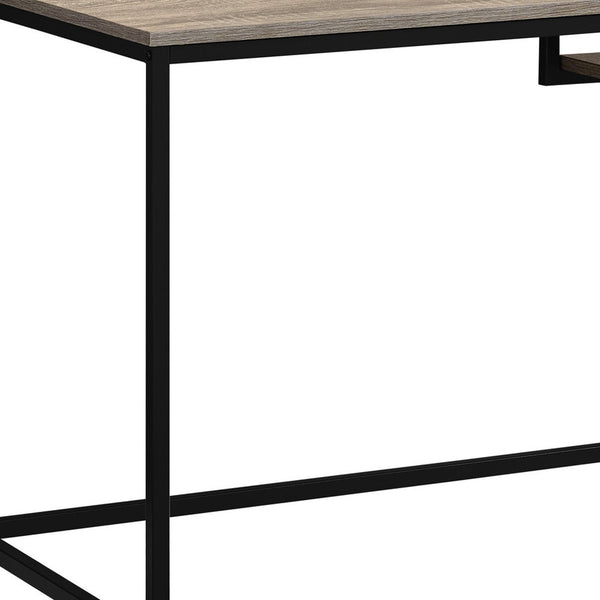 Homeroots 22" Taupe And Black Computer Desk Dark Taupe,Black  333491