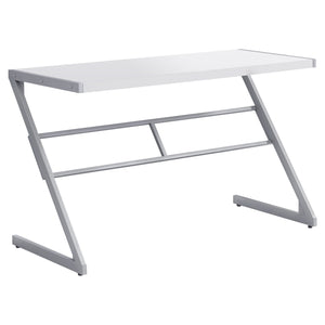 Homeroots 22" White And Silver Computer Desk White,Silver  333492