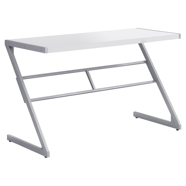 Homeroots 22" White And Silver Computer Desk White,Silver  333492